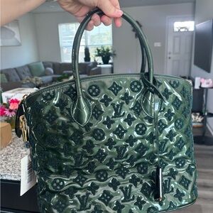 Limited Edition Louis Vuitton Emerald Patent Monogram Fascination Lockit Bag